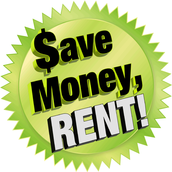 USA Industries $ave Money By Renting Badge Logo USA Industries $ave Money By Renting Badge Logo