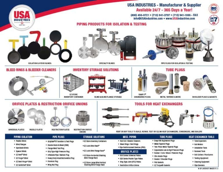 USA Industries General Products with Product Images Line Sheet Image