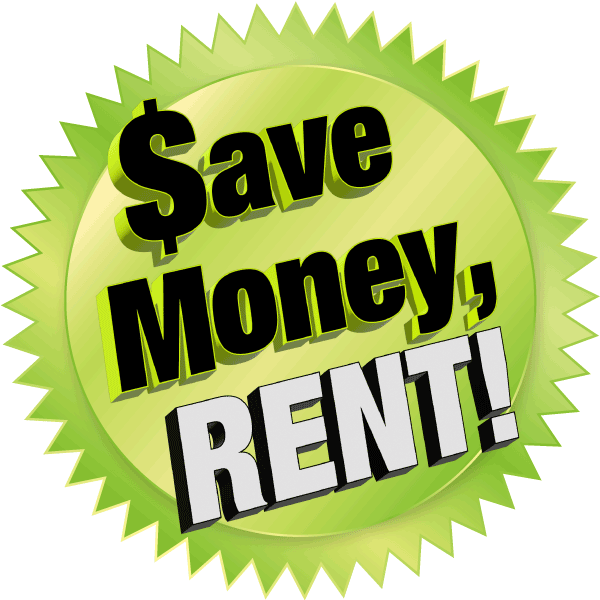 USA Industries $ave Money By Renting Badge Logo