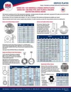 USA Industries Orifice Plates Line Sheet Website Image Icon