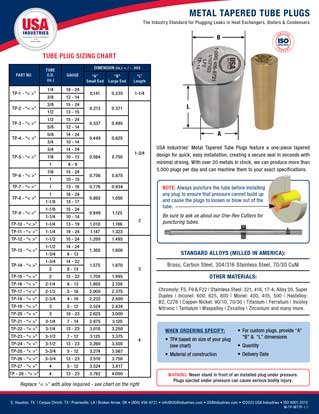 USA-Industries-Metal-Tapered-Tube-Plugs-Line-Sheet-icon-2