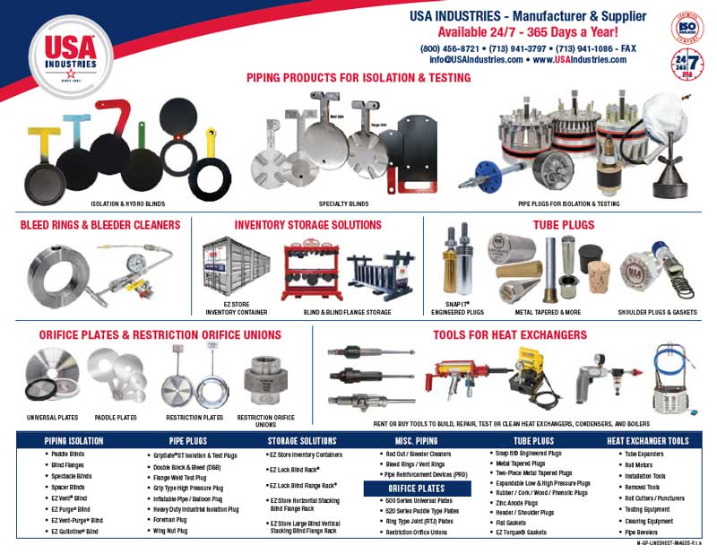 USA Industries General Products with Product Images Line Sheet Image