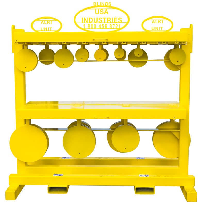 Custom Yellow Ez Lock Blind Rack