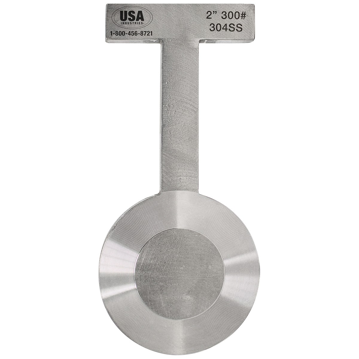 2 inch 300# stainless paddle blind with T handle